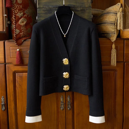 Pull pour femme, grand cardigan à col en V